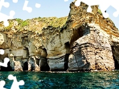 rocks, sea, Waves