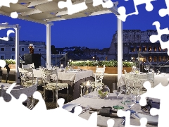 Restaurant, Coloseum, Rome, evening