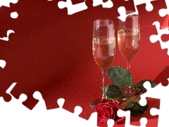 roses, Champagne, Valentine