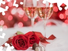 roses, Champagne, Valentine