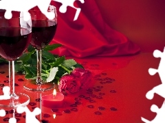 roses, Wine, Valentine