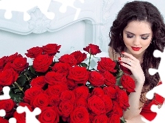 rouge, model, bouquet