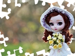 toy, With Bouquet, rouge, doll