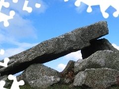 ruins, Dolmen Carreg, Britain, wales, great