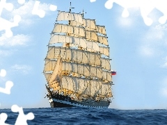 sailing vessel, sea