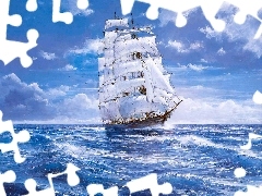 sailing vessel, sea