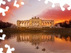 Schonbrunn, Park, sun, gloriette, west