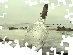 sea, Bottle, cork