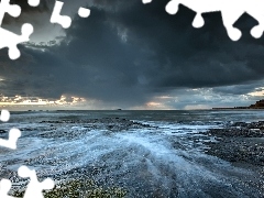 Stones rocks, clouds, sea