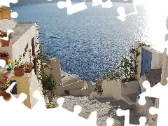 santorini, Stairs, sea, Greece