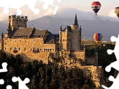 Segovia, Spain, Alcazar, Balloons, Castle