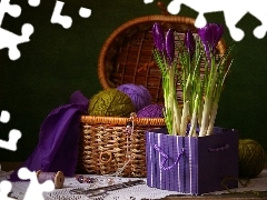sewing, crocuses, accessories, Do, composition