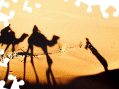 shadows, Desert, Sand