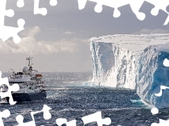 Ship, passenger, Mountains, ice, Antarctica