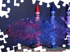 crayons, shot