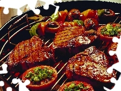 Skewers, Grill, meat