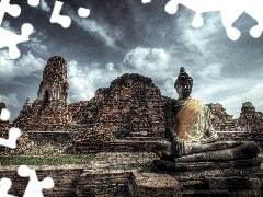 Ancient, Statue monument, Sky, ruins