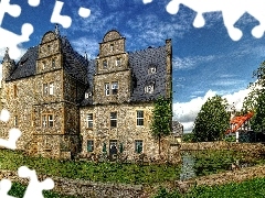 Castle, water, Sky, Restaurant