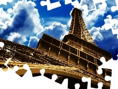 clouds, Eiffla Tower, Sky