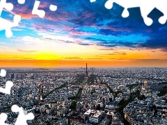 Paris, color, Sky, panorama