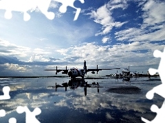 Airports, WET, Sky, reflection, Planes, CD