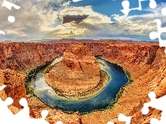 Sky, canyon, River