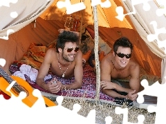 Smile, Glasses, Tent, Guitar, men