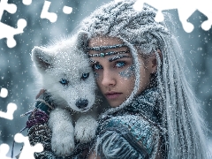 Hair, Women, Wolf, snow, small, Longs