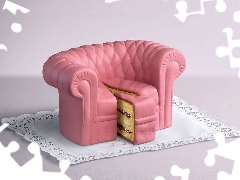 Sofa, cake, Pink