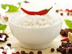 bowl, pepper, spice, rice