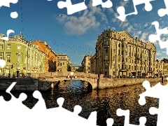 St.Petersburg, Russia, bridge, canal, Houses