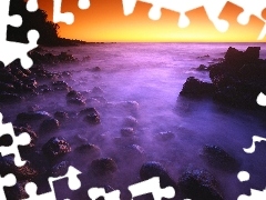 Great Sunsets, rocks, Aloha State Hawaje, sea