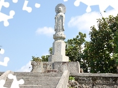 india, Stairs, Statue monument