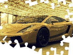 Golden, passage, stores, Lamborghini