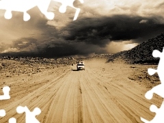 Desert, Desert, Storm, Automobile