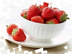 strawberries, White, bowl