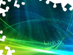 Linux, green ones, streaks, Blue