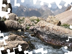 stream, Mountains, rocks