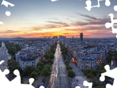 Streets, Great Sunsets, panorama, town, Paris