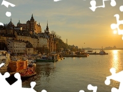 Coast, Sweden, sun, Boat, east, Stockholm