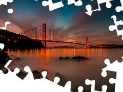 San Francisco, west, sun, bridge