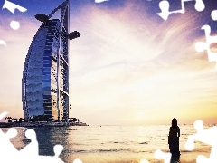 sun, Hotel hall, Beaches, west, Dubaj