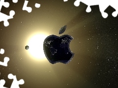 sun, Planet, Apple, Universe, logo