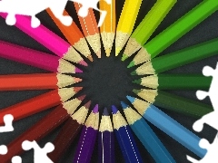 rainbow, shape, sun, crayons