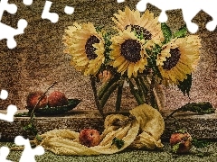 sunflowers, Flowers, composition