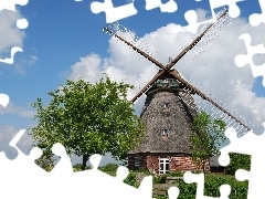 Windmill, viewes, Swing, trees