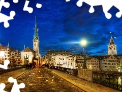 bridge, Zurich, Switzerland, Town