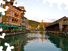 River, Rueggisberg, Switzerland, town
