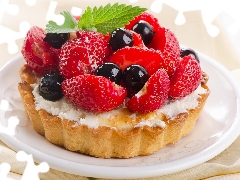 Fruits, strawberries, cakes, Tarts, facial flushing