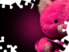 teddybear, Pink, Plush